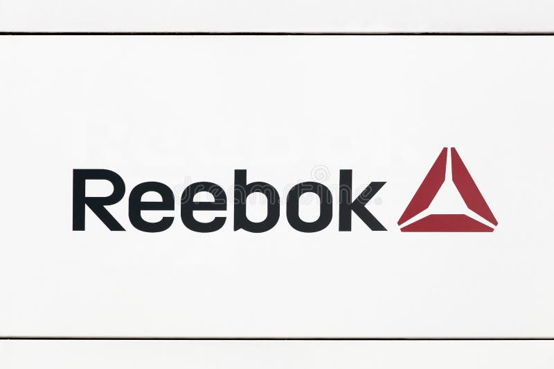 Reebok logo on a wall editorial photography. Image of editorial - 97401132