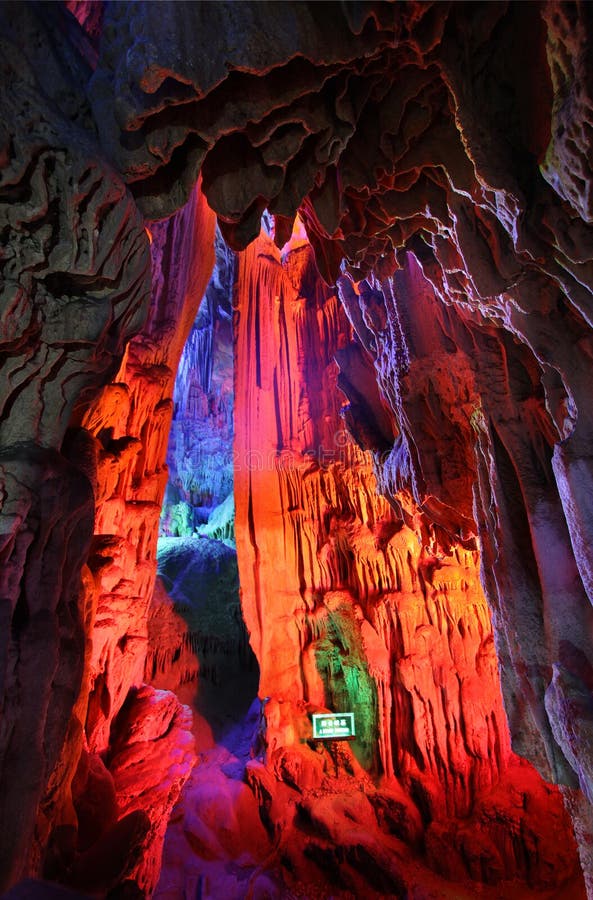 Reed flute cave red curtain guilin