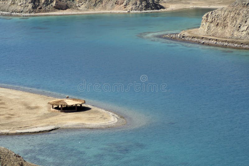 Reed hut on beach, red sea