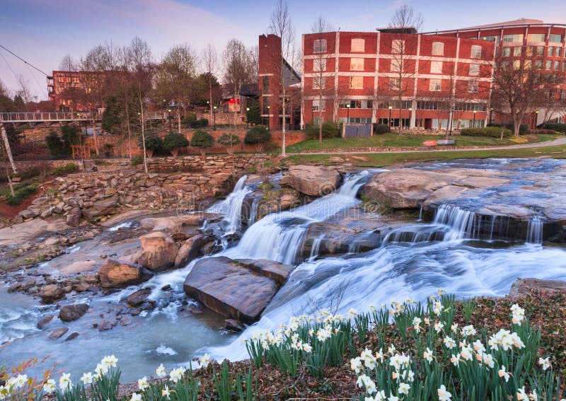 Reedy River Waterfalls Greenville South Carolina G fotos de stock Reedy River Waterfalls Greenville South Carolina G fotos de stock
