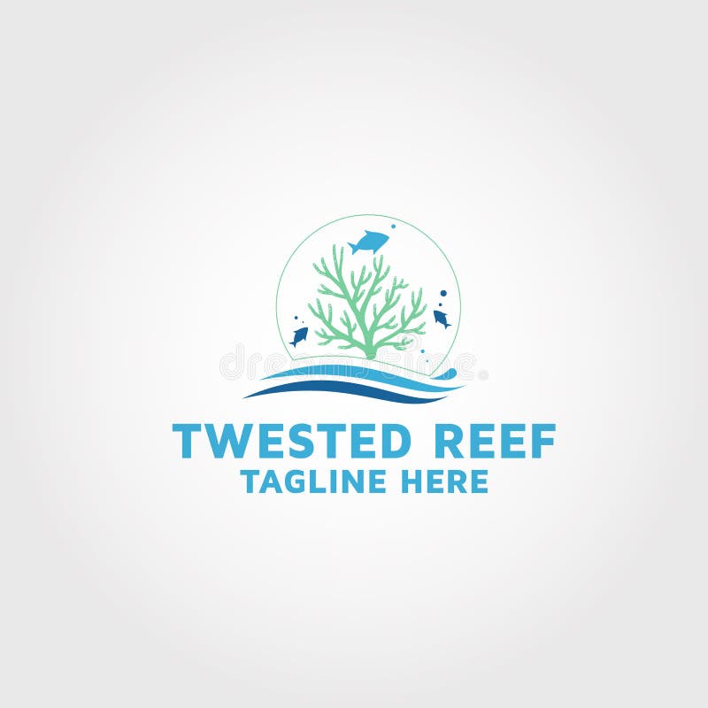 Reef Ocean Vector Logo Design Template Stock Vector Illustration of