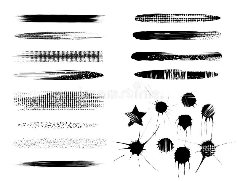 Reeks borstels stock illustratie Reeks borstels stock illustratie