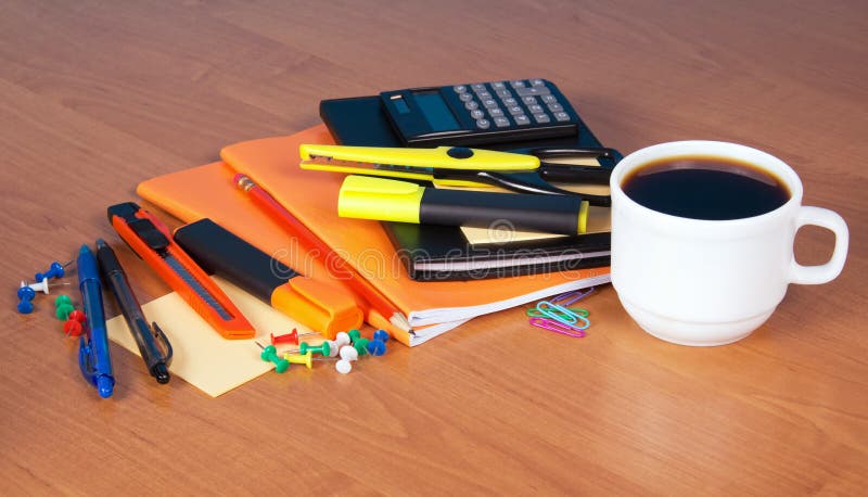 Kantoorbenodigdheden set royalty-vrije stock foto