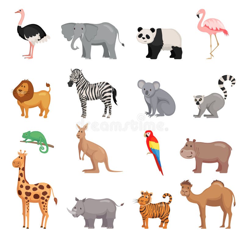 Reeks dieren van dierentuin stock illustratie Reeks dieren van dierentuin stock illustratie