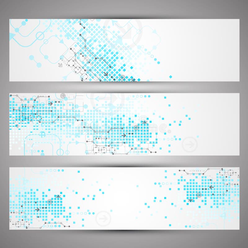 Reeks het themabanners van Webtecnology voor uw website stock illustratie Reeks het themabanners van Webtecnology voor uw website stock illustratie