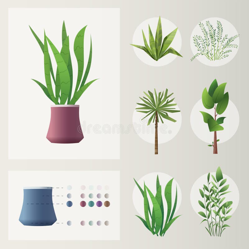 Reeks installaties De vectorillustratie van het beeldverhaal Groen Huis stock illustratie Reeks installaties De vectorillustratie van het beeldverhaal Groen Huis stock illustratie