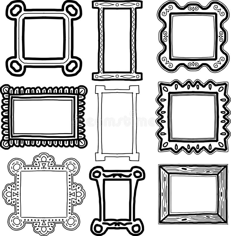 Reeks kaderskrabbels royalty-vrije illustratie Reeks kaderskrabbels royalty-vrije illustratie