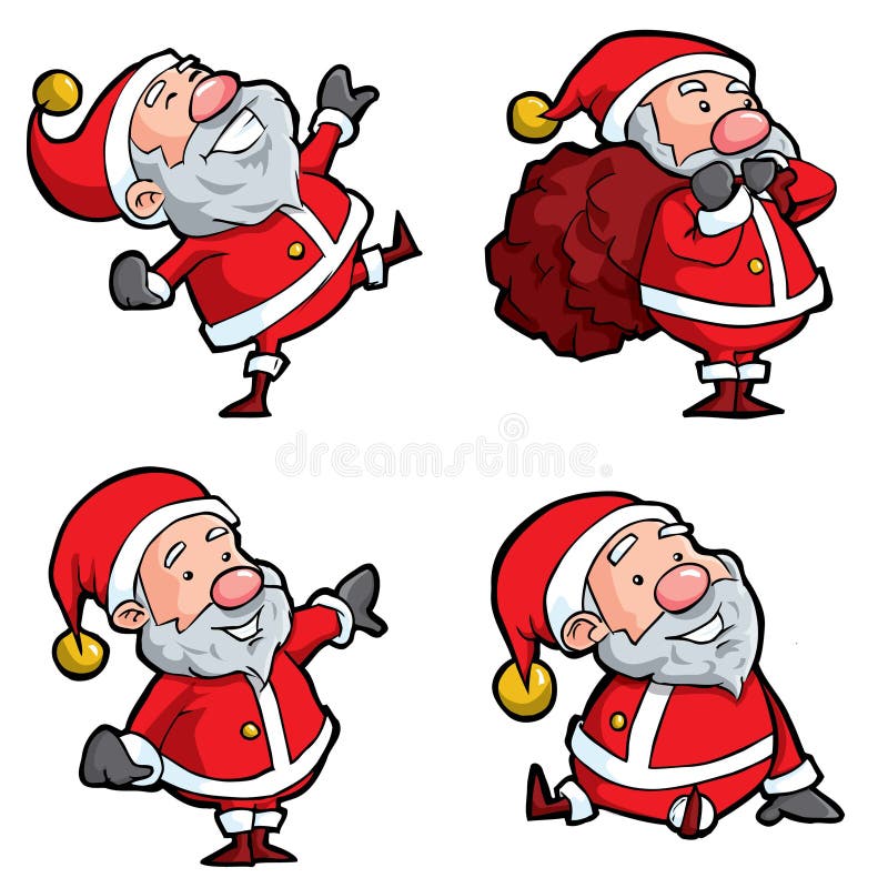 Reeks Kerstman van het Beeldverhaal vector illustratie Reeks Kerstman van het Beeldverhaal vector illustratie