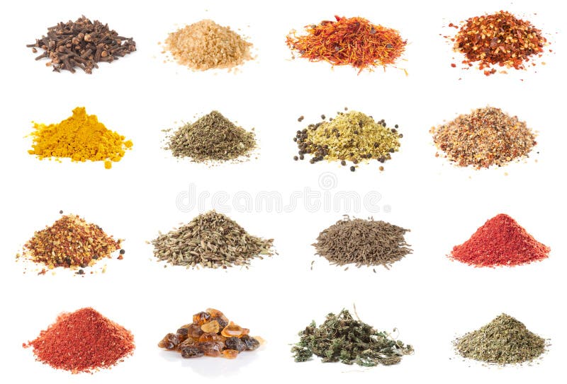 Set kruiden geïsoleerd op wit stock afbeelding