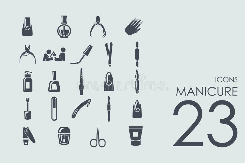 Manicure vector set of modern simple icons. Manicure vector set of modern simple icons