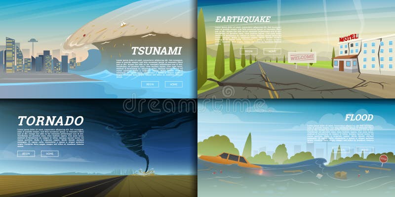Reeks natuurramp of rampen Catastrofe en crisisachtergrond Realistisch Tornado of onweer, Bliksemstaking stock illustratie Reeks natuurramp of rampen Catastrofe en crisisachtergrond Realistisch Tornado of onweer, Bliksemstaking stock illustratie