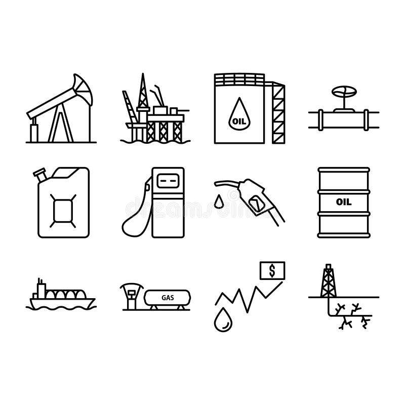 Set of fossil icons. Contains such Icons as Oil rig, Storage tank, Gas Station, Transportation and more. Set of fossil icons. Contains such Icons as Oil rig, Storage tank, Gas Station, Transportation and more