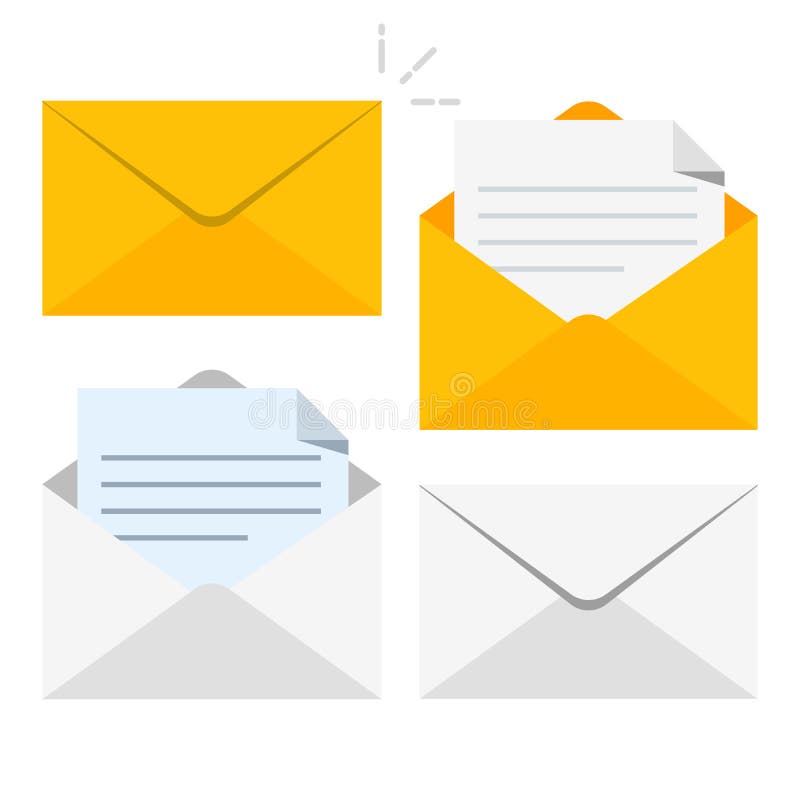 Reeks pictogrammen met een beeld van een gesloten brief Document document in een envelop wordt ingesloten die Levering van corres vector illustratie Reeks pictogrammen met een beeld van een gesloten brief Document document in een envelop wordt ingesloten die Levering van corres vector illustratie