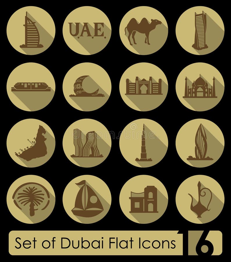 Reeks pictogrammen van Doubai vector illustratie Reeks pictogrammen van Doubai vector illustratie