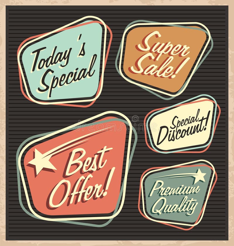 Reeks retro ontwerpelementen royalty-vrije illustratie Reeks retro ontwerpelementen royalty-vrije illustratie