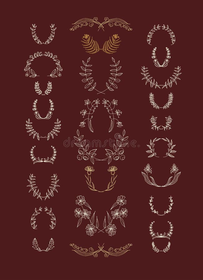 Reeks symmetrische bloemen grafische ontwerpelementen vector illustratie Reeks symmetrische bloemen grafische ontwerpelementen vector illustratie