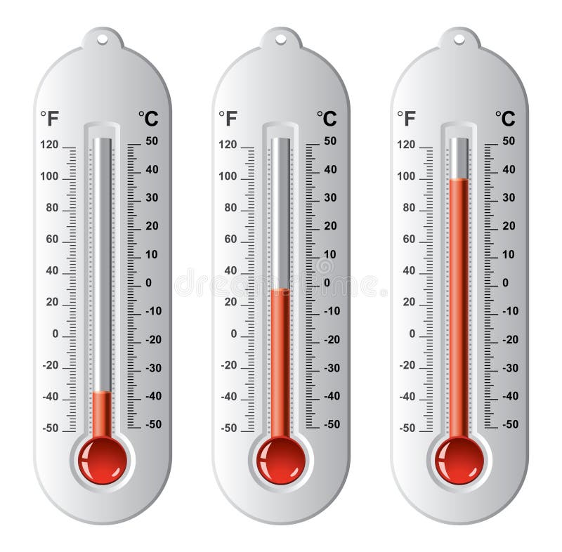 Thermometers Met Verschillende Temperaturen De Infographic Thermometer