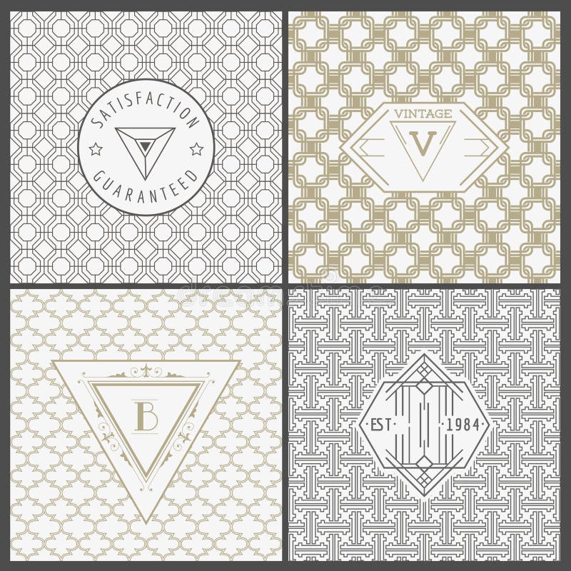 Reeks Uitstekende Artdeco-Kaarten royalty-vrije illustratie
