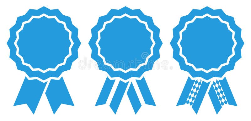 Reeks van Blauw van Drie het Grafische Oktoberfest-Toekenningskentekens stock illustratie Reeks van Blauw van Drie het Grafische Oktoberfest-Toekenningskentekens stock illustratie