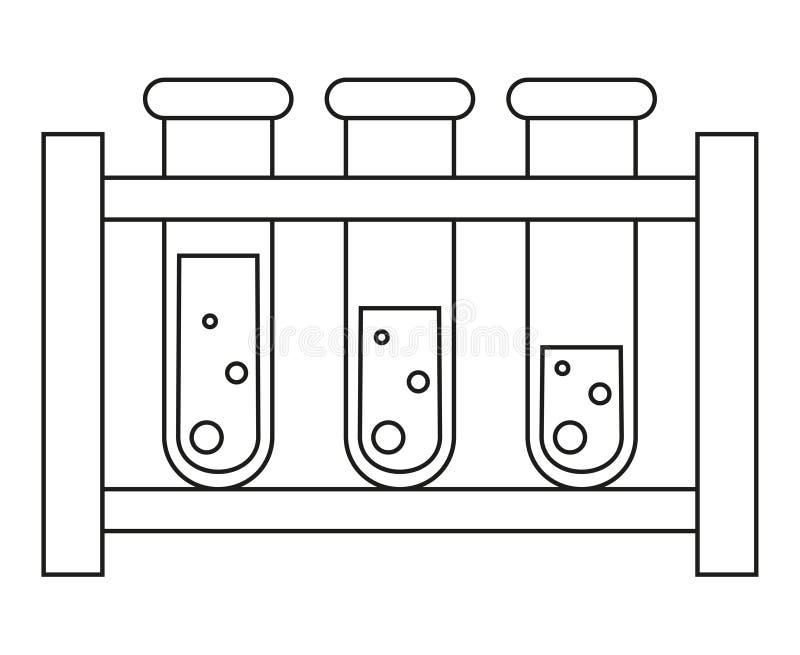 Reeks van de het bloedonderzoekbuis van de lijnkunst de zwart-witte stock illustratie Reeks van de het bloedonderzoekbuis van de lijnkunst de zwart-witte stock illustratie