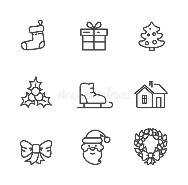 Reeks van de Pictogrammen Vectorillustratie van het de Winterthema royalty-vrije illustratie Reeks van de Pictogrammen Vectorillustratie van het de Winterthema royalty-vrije illustratie
