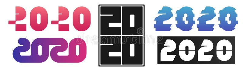 Reeks van de tekstontwerp van 2020 Gelukkige nieuwe jaarinzameling Scalable en editable kleur Vector vector illustratie Reeks van de tekstontwerp van 2020 Gelukkige nieuwe jaarinzameling Scalable en editable kleur Vector vector illustratie