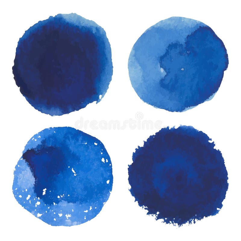 Reeks van de vectorbanner van de waterverf blauwe vlek royalty-vrije illustratie Reeks van de vectorbanner van de waterverf blauwe vlek royalty-vrije illustratie