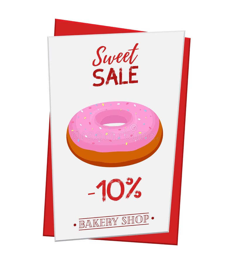 Reeks van gebakjeaffiche, banner voor verkoop van doughnut Promo, advertisi vector illustratie Reeks van gebakjeaffiche, banner voor verkoop van doughnut Promo, advertisi vector illustratie