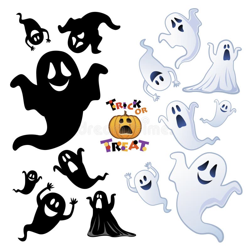 Reeks van het Spook van Halloween, het silhouet van het Spook