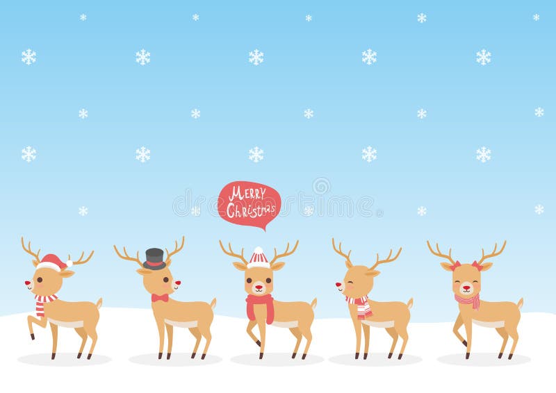 Reeks van Kerstmisrendier stock illustratie Reeks van Kerstmisrendier stock illustratie