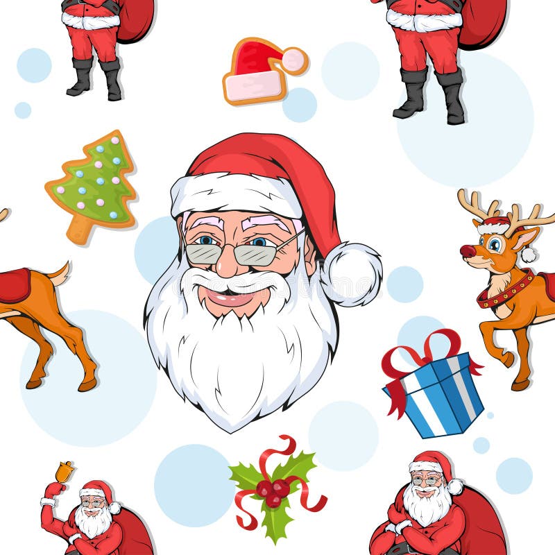 Reeks van naadloos Kerstmispatroon Reeks van verschillend patroon voor Kerstmis Nieuwjaarpatroon in de vorm van Kerstmiskarakters royalty-vrije illustratie Reeks van naadloos Kerstmispatroon Reeks van verschillend patroon voor Kerstmis Nieuwjaarpatroon in de vorm van Kerstmiskarakters royalty-vrije illustratie