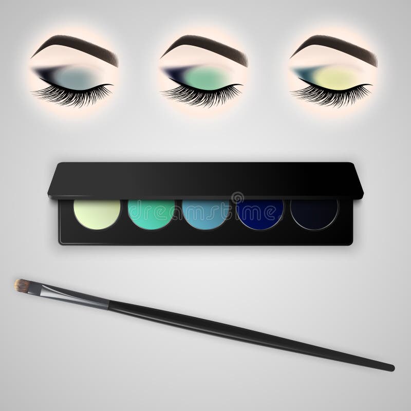 Reeks van oogmake-up Gesloten oog met lange wimpers vector illustratie Reeks van oogmake-up Gesloten oog met lange wimpers vector illustratie