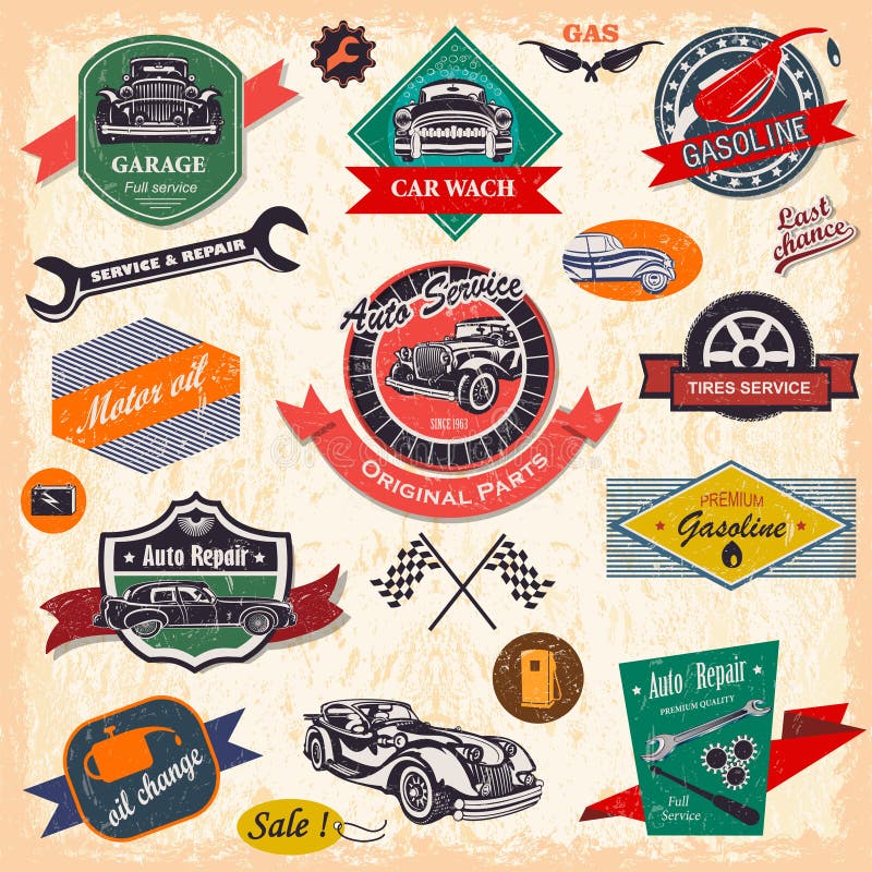 Reeks van retro auto royalty-vrije illustratie Reeks van retro auto royalty-vrije illustratie