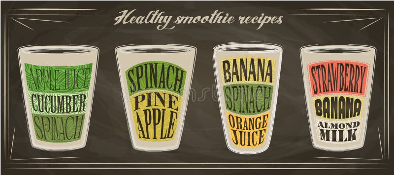 Reeks van smoothie, concept vector illustratie Reeks van smoothie, concept vector illustratie
