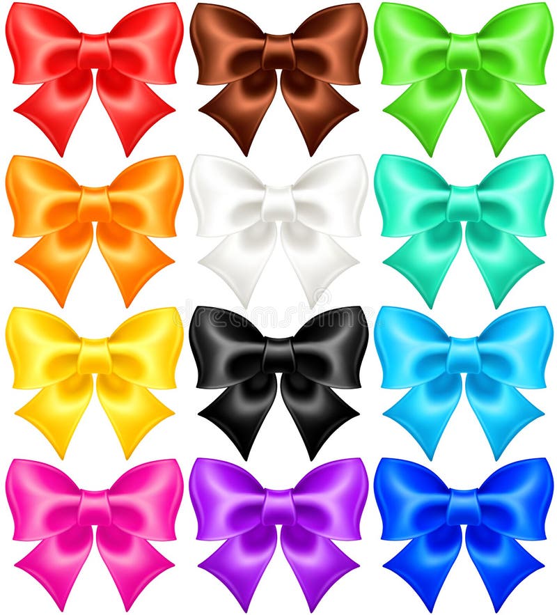 Vector illustration - collection of twelve festive bows. EPS 10, RGB. Created with gradient mesh. Vector illustration - collection of twelve festive bows. EPS 10, RGB. Created with gradient mesh.