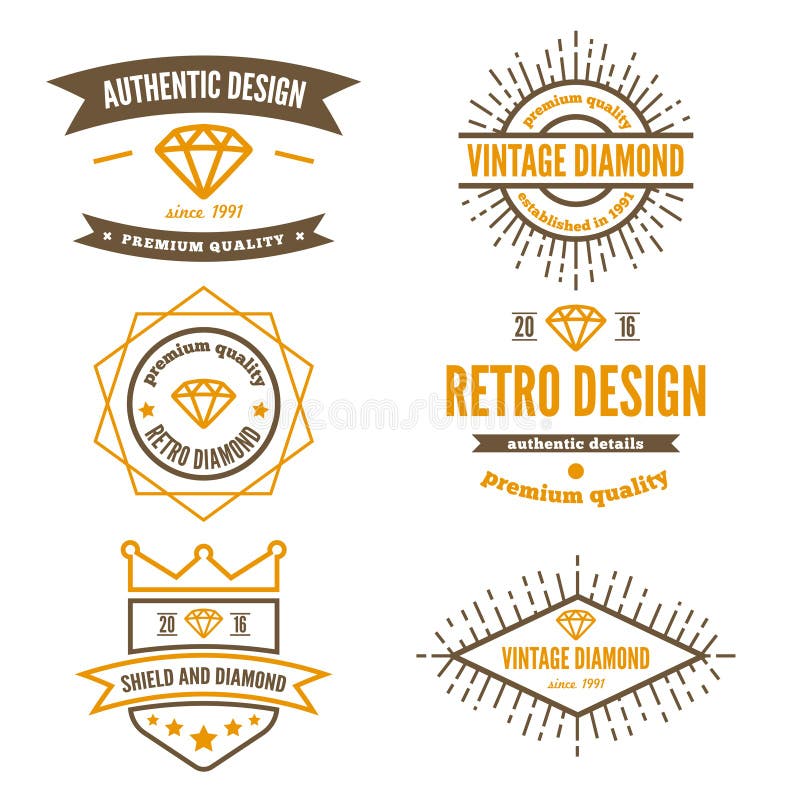 Reeks van uitstekend embleem, etiket, kenteken en logotype stock illustratie Reeks van uitstekend embleem, etiket, kenteken en logotype stock illustratie