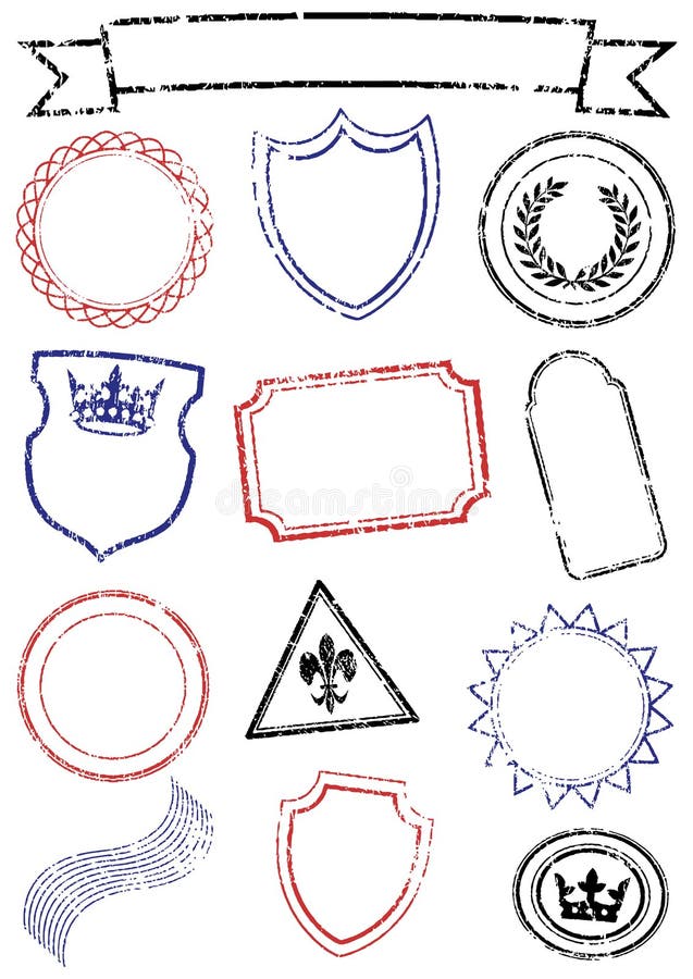 Reeks van verschillende spot op zegels. royalty-vrije illustratie Reeks van verschillende spot op zegels. royalty-vrije illustratie