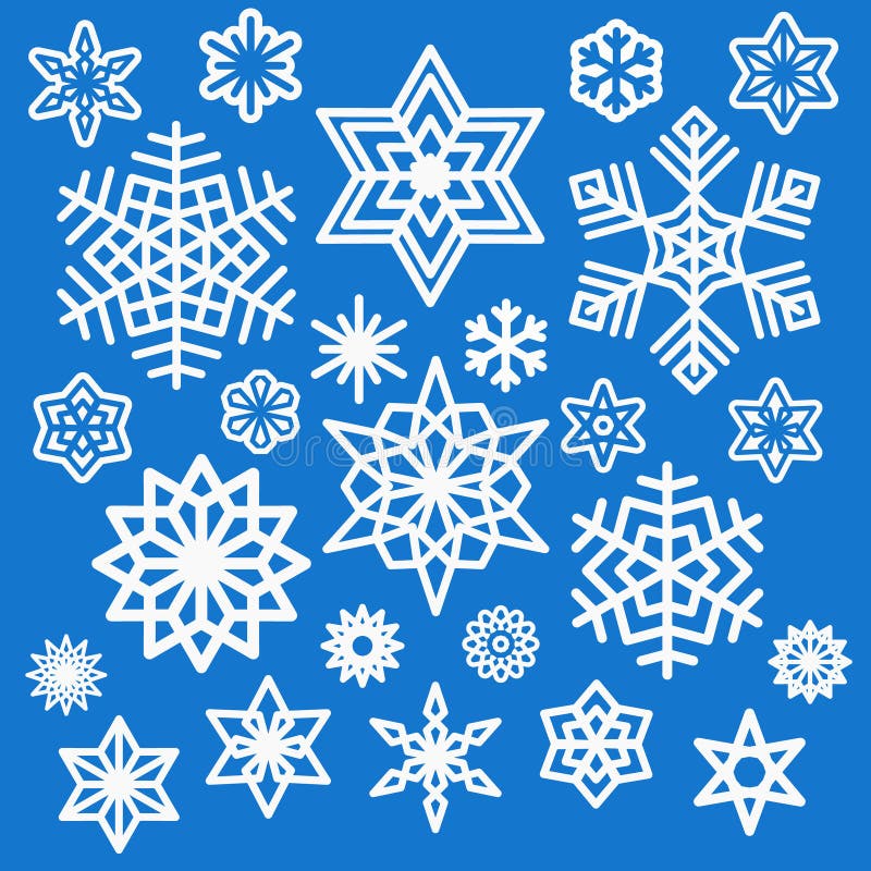 Download Reeks Verschillende Witte Sneeuwvlokkenpictogrammen Vector Illustratie - Illustratie bestaande uit ornament, art: 39111214