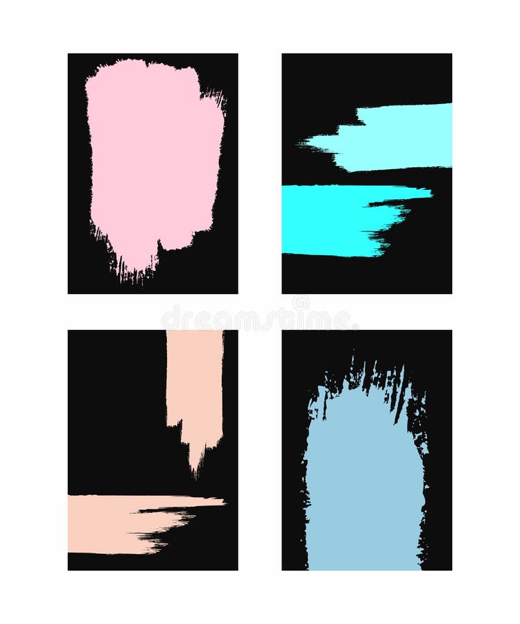 Reeks verticale donkere achtergronden met gekleurde kwaststreken Schets, grunge, waterverf, verf royalty-vrije illustratie Reeks verticale donkere achtergronden met gekleurde kwaststreken Schets, grunge, waterverf, verf royalty-vrije illustratie