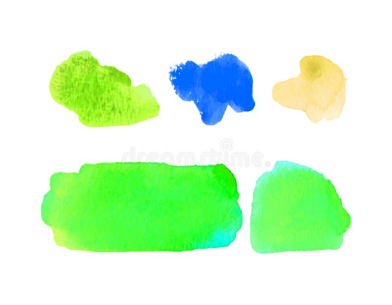 Reeks waterkleurelementen in heldere kleuren Vector getextureerde illustratie Abstract aquarelle-kleurstof geïsoleerd op witte ac vector illustratie Reeks waterkleurelementen in heldere kleuren Vector getextureerde illustratie Abstract aquarelle-kleurstof geïsoleerd op witte ac vector illustratie