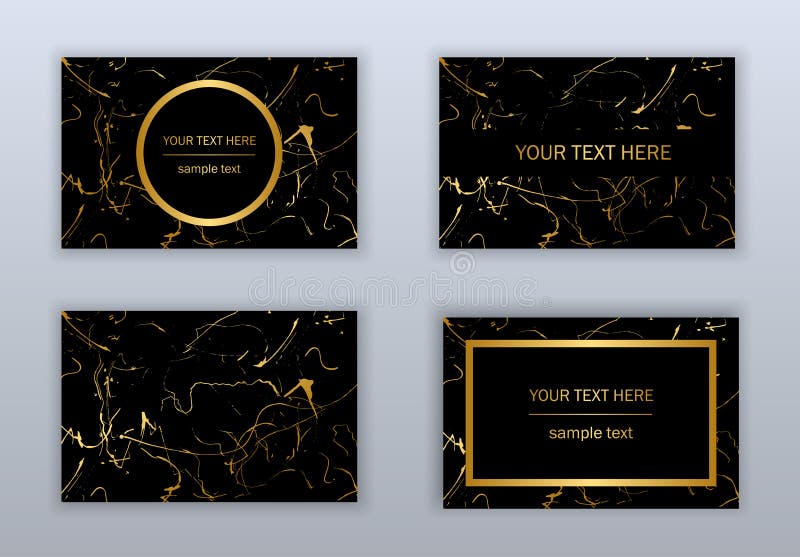 Reeks witte, zwarte en gouden adreskaartjesmalplaatjes Modern ab royalty-vrije illustratie Reeks witte, zwarte en gouden adreskaartjesmalplaatjes Modern ab royalty-vrije illustratie
