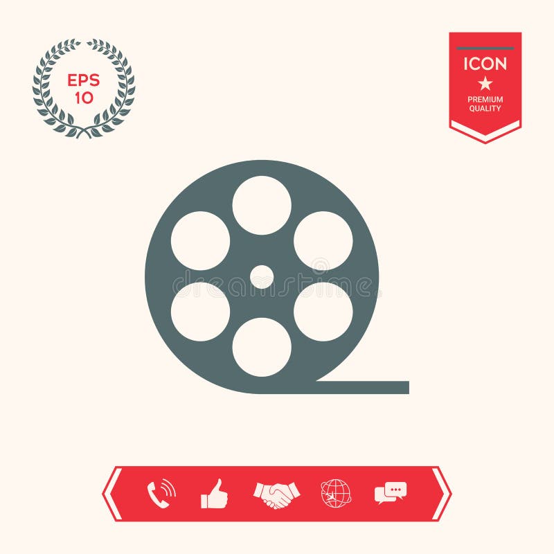 Reel film symbol icon stock vector. Illustration of documentary - 116620339