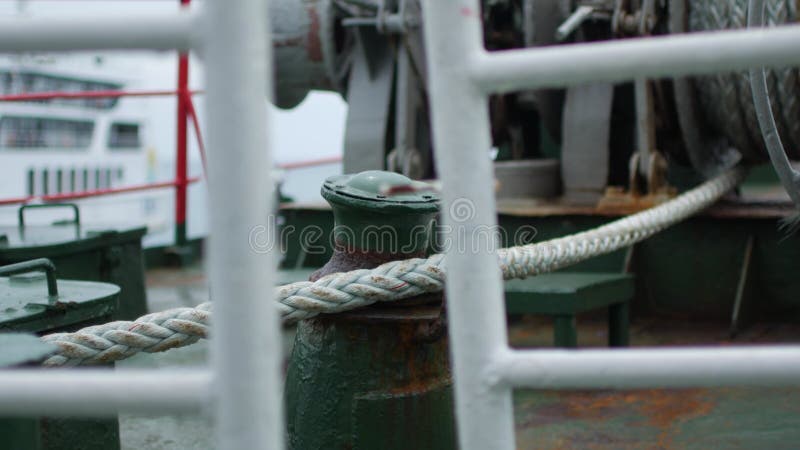 Ship Rope Reel Raising Anchor Stock Footage - Video of port, metal:  233515176