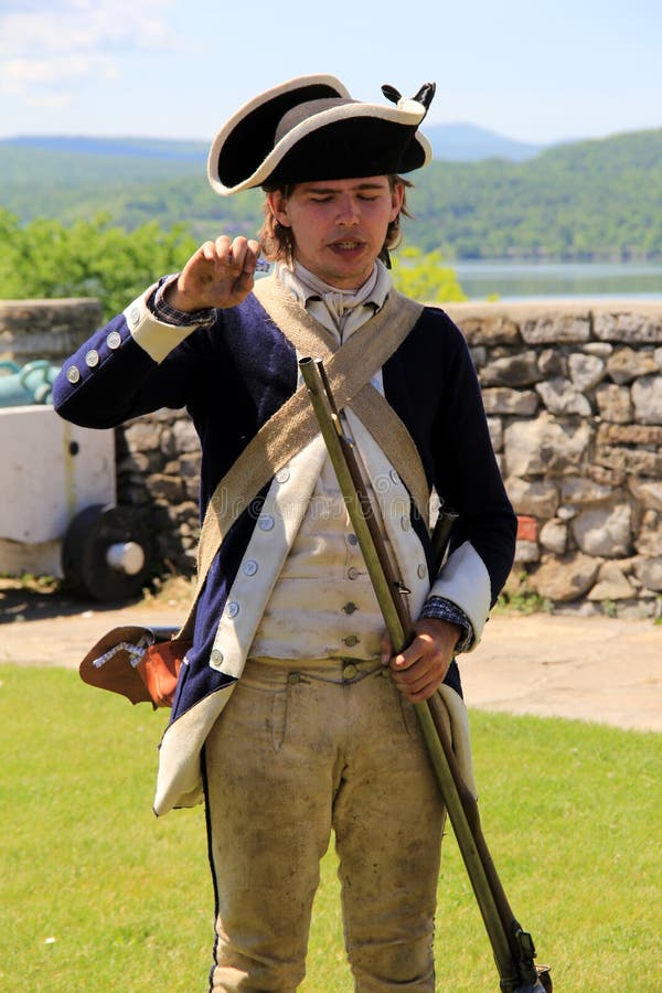 Reenactment of Soldier Filling Weapon,Fort Ticonderoga,New York,2014 ...