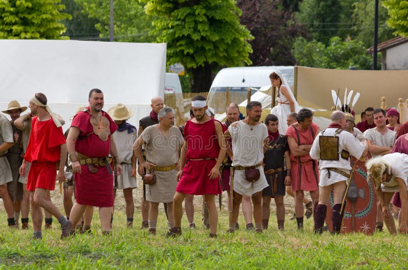 Reenactors chez Roman Festival antique dans Aquileia photo libre de droits Reenactors chez Roman Festival antique dans Aquileia photo libre de droits
