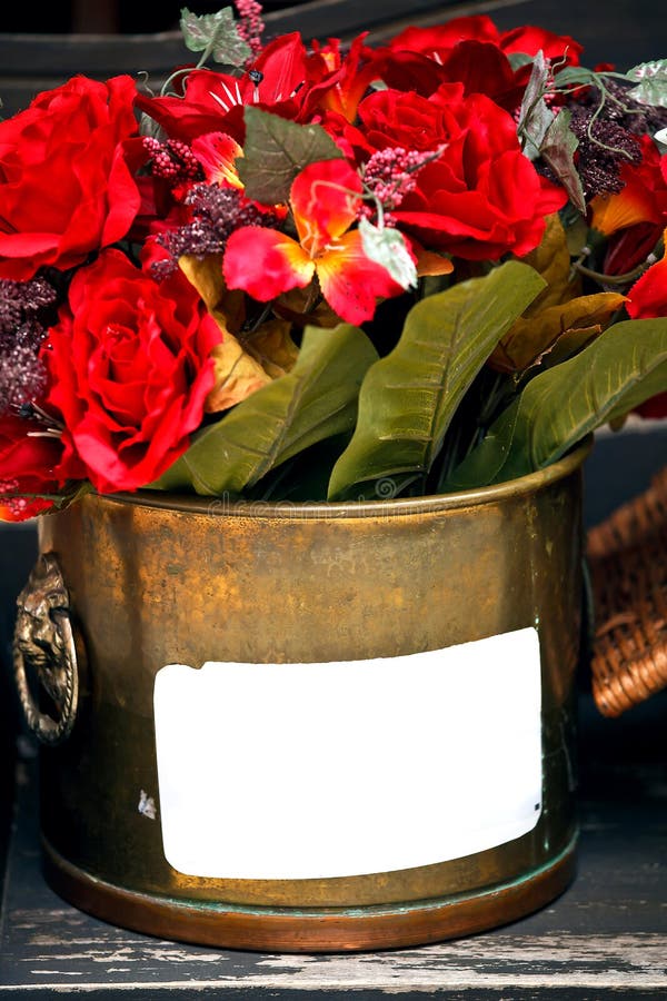 Ref Flowers in Metal Basket Stock Photo Image of design, romantic