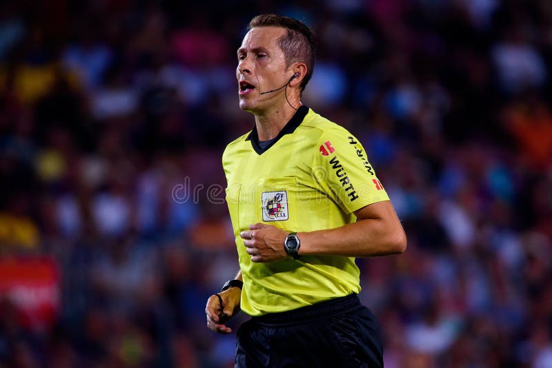 The Referee Gonzalez Gonzalez at the La Liga Match between FC Barcelona ...