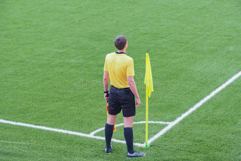 Referee of a soccer game editorial photography. Image of arena 248625242