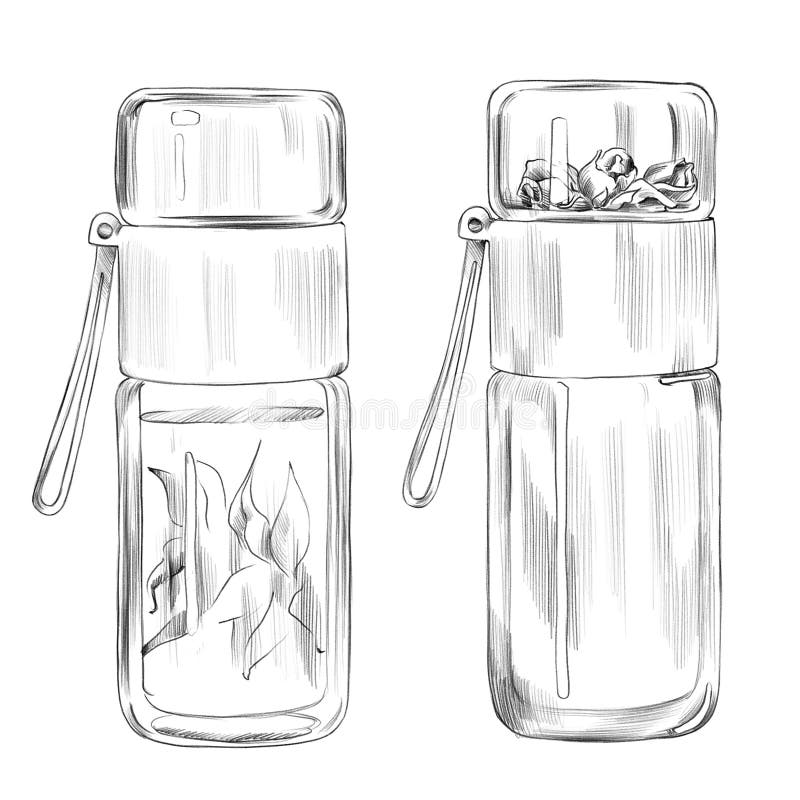 Refillable bottle isolated line sketch royalty free stock photography