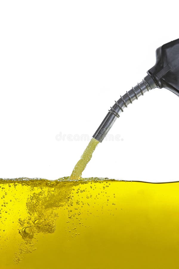 Refilling Fuel View from Inside of Gas Tank of a Car Stock Image